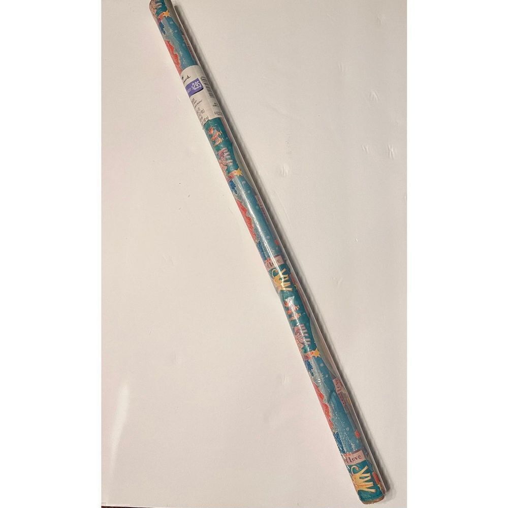 Hallmark Vintage Gift Wrap “A Baby is a Blessing” Noah’s‎ Ark New Sealed